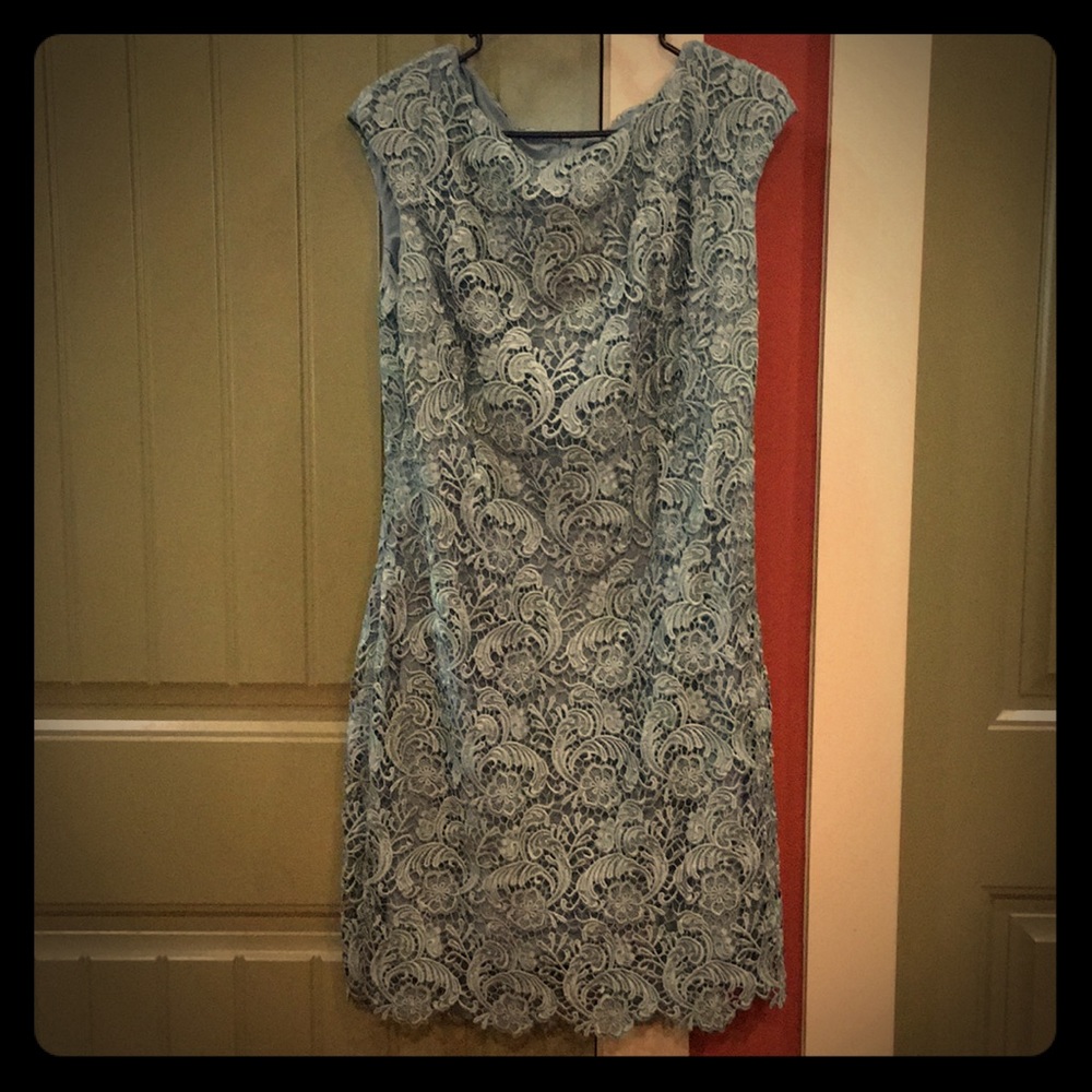 Ralph Lauren dusty teal lace dress